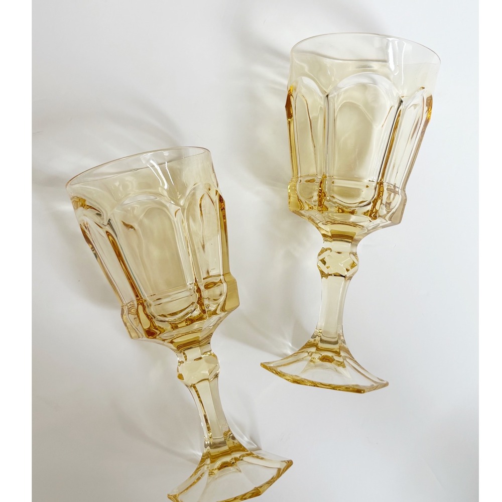 Set of 2 Vintage Fostoria Virginia Glass Goblets